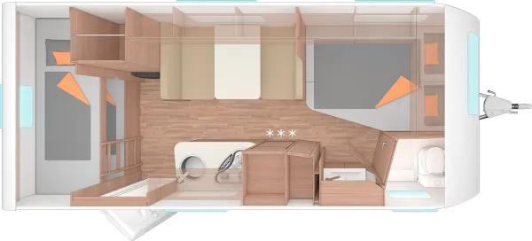 Tagesgrundriss Weinsberg CaraOne 500 FDK