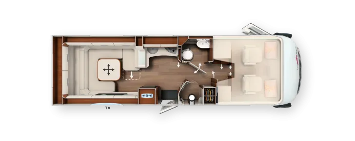 Grundriss Tag Carthago liner-for-two I 53 L Modell 2026