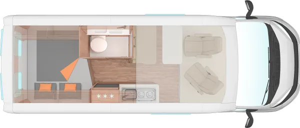 Tagesgrundriss Weinsberg CaraBus 600 DQ