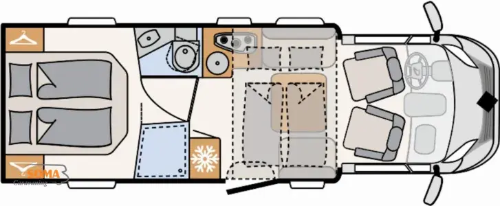 Grundriss Tag Dethleffs Trend T 7057 DBL