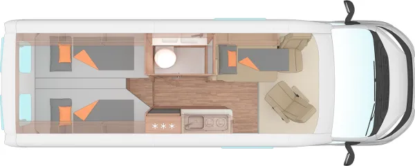 Nachtgrundriss Weinsberg CaraBus GREY 600 ME