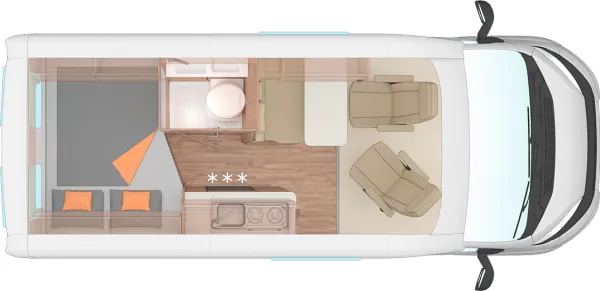 Tagesgrundriss Weinsberg CaraBus GREY 540 MQ