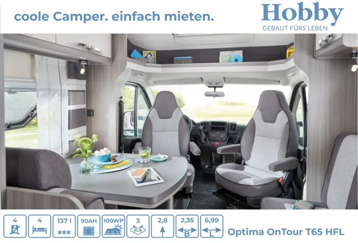 Fahrzeugbild Hobby Optima ONTOUR T65 HFL Hubbett #6