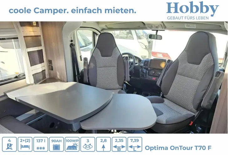 Fahrzeugbild Hobby Optima ONTOUR T70 F RAUMBAD inkl. DUSCHE #4
