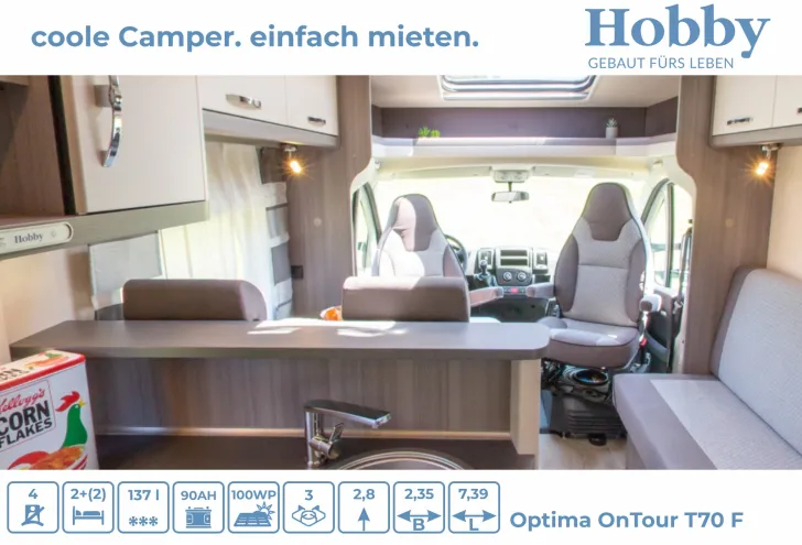 Fahrzeugbild Hobby Optima ONTOUR T70 F RAUMBAD inkl. DUSCHE #5