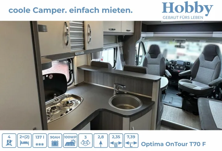 Fahrzeugbild Hobby Optima ONTOUR T70 F RAUMBAD inkl. DUSCHE #7