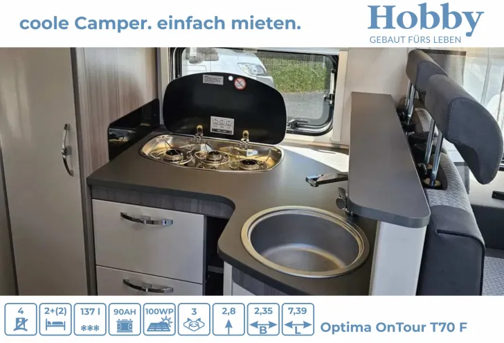 Fahrzeugbild Hobby Optima ONTOUR T70 F RAUMBAD inkl. DUSCHE #8
