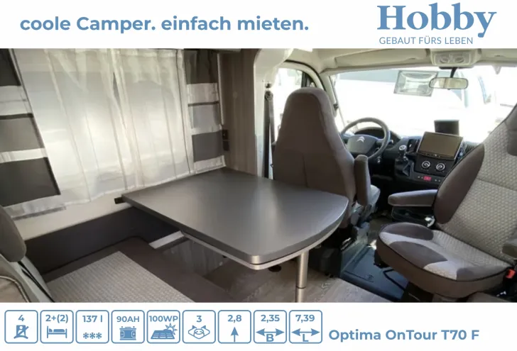 Fahrzeugbild Hobby Optima ONTOUR T70 F RAUMBAD inkl. DUSCHE #9
