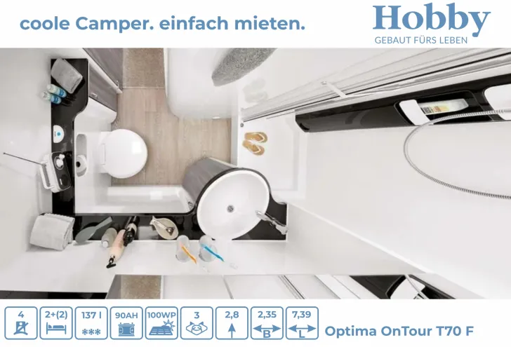 Fahrzeugbild Hobby Optima ONTOUR T70 F RAUMBAD inkl. DUSCHE #11