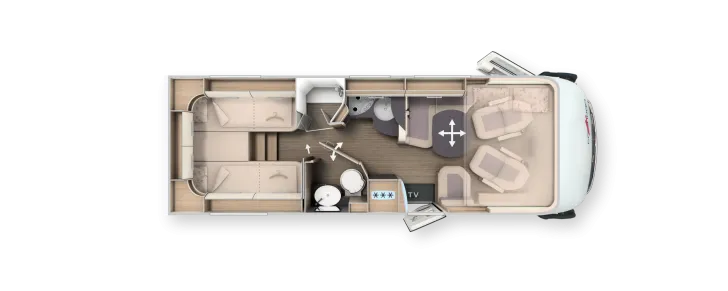 Grundriss Tag Carthago C2-tourer I 145 RB-LE comfort 4.2t Modell 2026