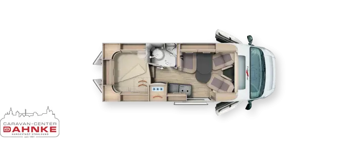 Grundriss Tag Malibu Van Comfort 600 DB charming GT skyview Dieselheizung, Automatik