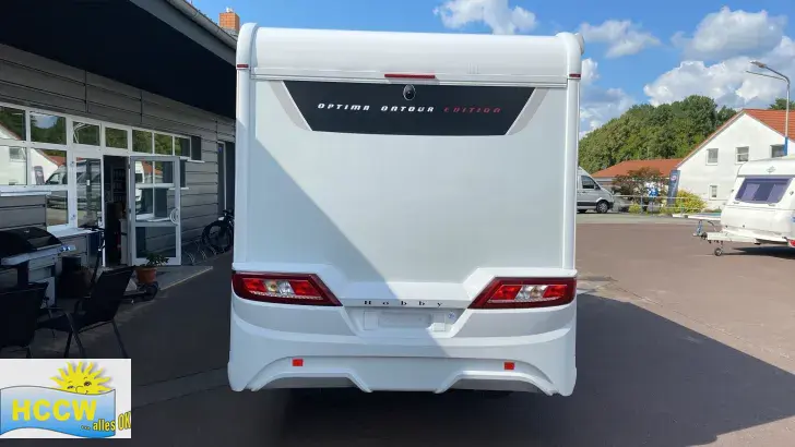 Frontal Hinten Hobby Optima ONTOUR Edition V65 GE TV-SAT Anlage