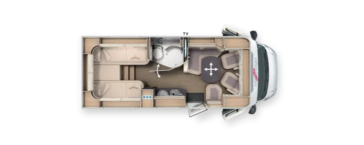 Grundriss Tag Carthago C1-tourer T 143 KB-LE comfort 4.2t Modell 2026 Mercedes Benz