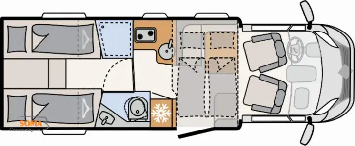 Grundriss Tag Dethleffs Just Camp T 7052 EB - Fiat