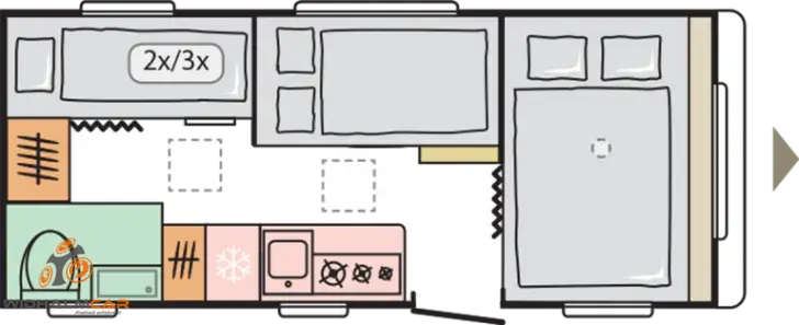 Grundriss Nacht Adria Aviva 522 PT - Stockbetten - ab Euro 20.730