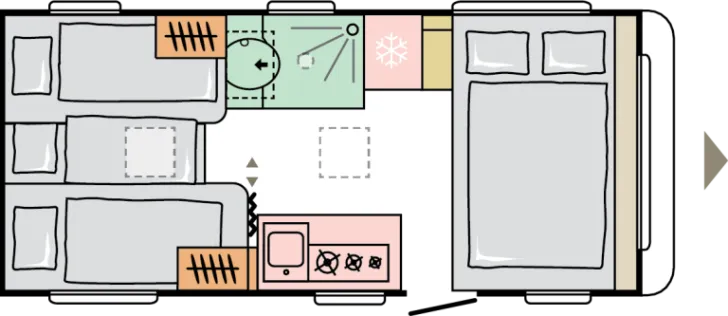Grundriss Nacht Adria Altea 502 UL 60 Years - Ersparnis Euro 2.065,-