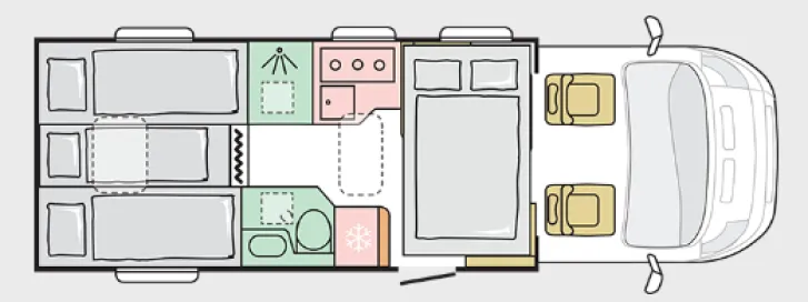 Grundriss Nacht Adria Matrix Axess 650 SL