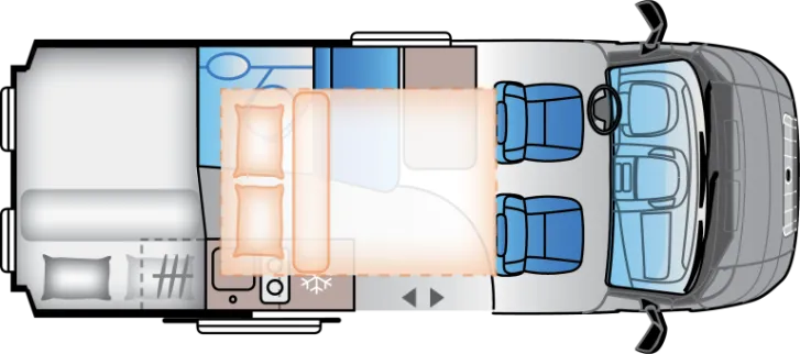 Grundriss Nacht Sun Living V 55 SP -mit Hubdach nur 5,41m lang