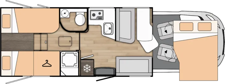 Grundriss Tag Benimar Tessoro T463 Northautokap SOLAR MARKISE NAV