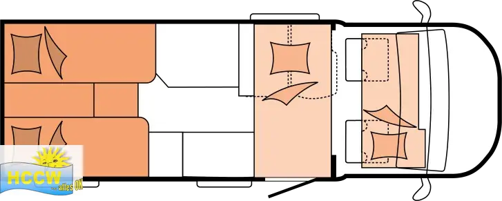 Grundriss Nacht Hobby Optima ONTOUR Edition F V65 GE Modell 2024