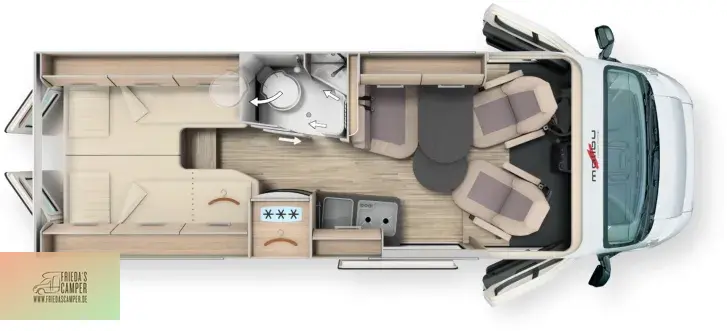 Grundriss Tag Malibu Van comfort 640 LE Autom. Top Ausstattung