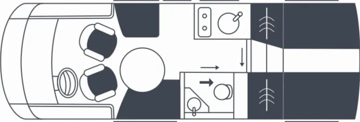Grundriss Tag Niesmann + Bischoff iSmove 6.9 E Winter-P. / Dachkl. / Zerhacktoil.