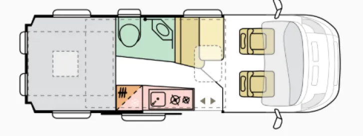 Grundriss Tag Adria Twin 640 SGX 60 Years Jubilee mit Aufstelldach - Verfügbar ab 03/2026