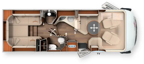 Tagesgrundriss Carthago chic s-plus I 50 LE