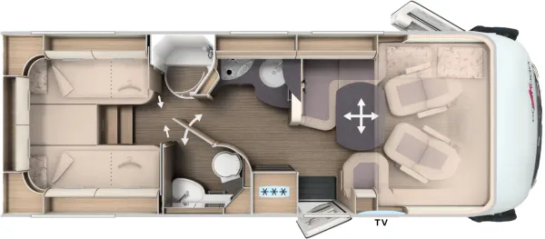 Tagesgrundriss Carthago C1-tourer I 149 RB-LE comfort 4.2t Edition+