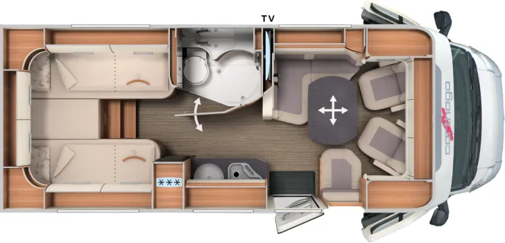Grundriss Tag Carthago C1-tourer T 143 KB-LE comfort 4.2t ohne Hubbett