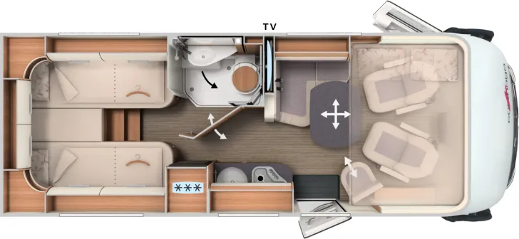 Grundriss Tag Carthago C2-tourer I 141 KB-LE lightweight 3.5t 3,5 t Zulassung