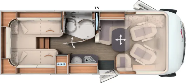Tagesgrundriss Carthago C2-tourer I 143 KB-LE comfort 4.2t
