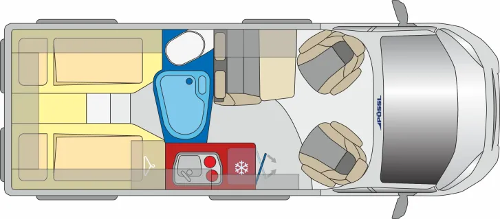 Grundriss Tag Pössl D-Line Roadstar 600 L Automatik .....TOP AUSSTATTUNG