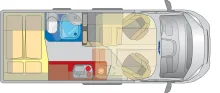 Grundriss Tag Pössl H-Line 2WIN Vario mit 4 Schlafplätze