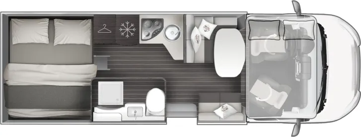 Grundriss Tag Roller Team Kronos 290 M 4400kg 180PS Winter XXL-Garage