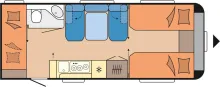 Grundriss Tag Hobby Maxia 595 KML Alu/Fußbodenh/2,0T/Fahrradträger