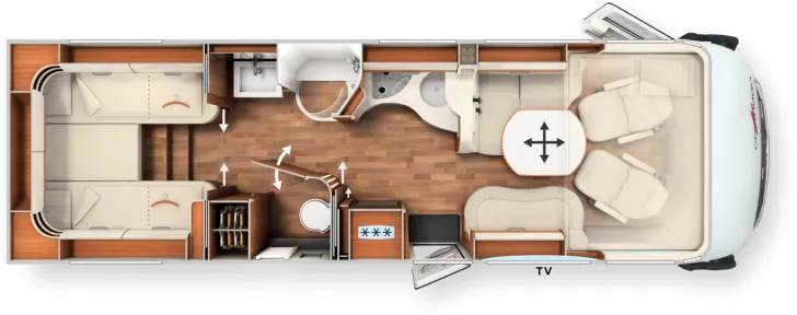 Grundriss Tag Carthago chic c-line xl I I 5.9 LE Mercedes (228)