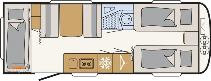 Grundriss Tag Dethleffs Nomad 550 ESK - SNOW 4 AUSSTATTUNGSPAKETE !!!
