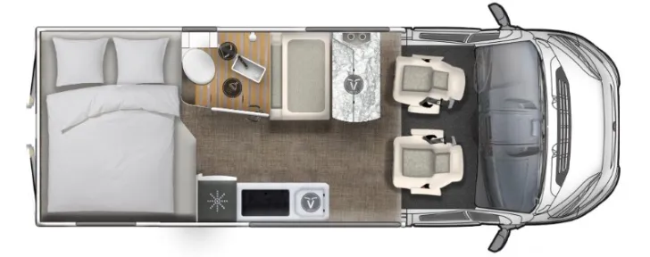 Grundriss Tag Eura Mobil Van 595 HB