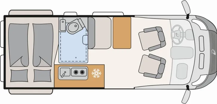 Grundriss Tag Dethleffs Globetrail Performance 600 DR VW