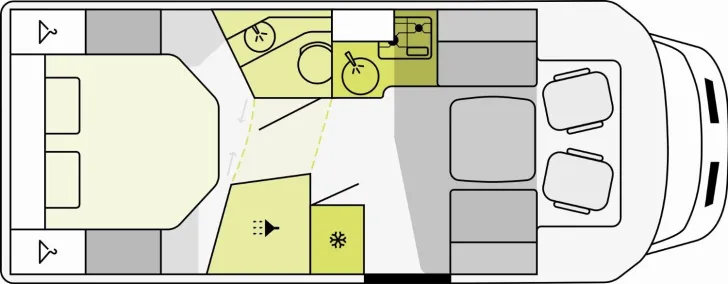 Grundriss Tag Etrusco T Ford 7.3 QCF Primavera Aktion|Markise|Bi-Xenon