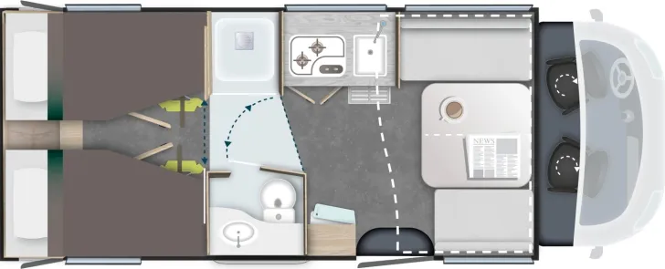 Grundriss Tag Chausson Titanium 797 Arctic/4100kg/ohne Hubbett