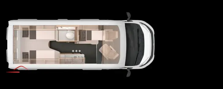 Grundriss Tag Knaus BoxStar 600 LIFETIME mit Längsbetten und AHK