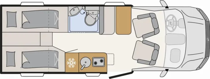 Grundriss Tag Dethleffs Globebus Performance 4x4 T 46 SOFORT VERFÜGBAR