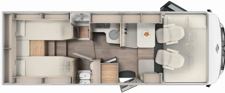 Grundriss Tag Carado I 447 pro+|SAT-TV|NAVI|RFK|FAHRRADTRÄGER|MARKISE