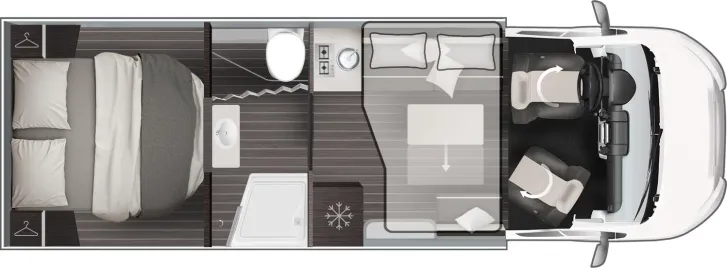 Grundriss Tag Roller Team Zefiro 266 TL 400W Solar 2xLithium 4100 kg 2026