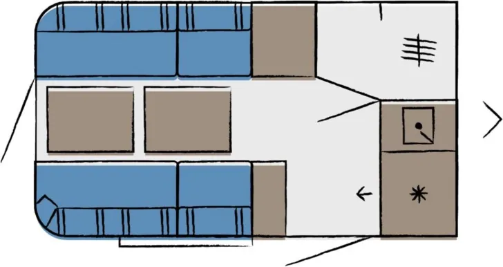 Grundriss Tag Hobby Beachy 360 - stark reduziert
