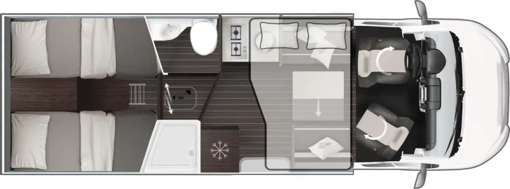 Grundriss Tag Roller Team Zefiro 287 TL 400W Solar 2xLithium Heavy 2026