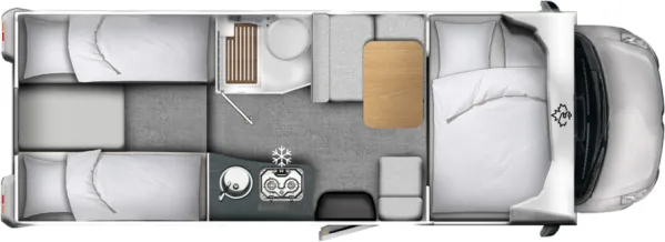 Tagesgrundriss Ahorn Camp Alkoven A 690