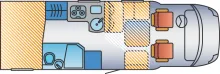 Grundriss Tag Hymer Tramp SL 664 Markise, SAT und TV, Luftfeder